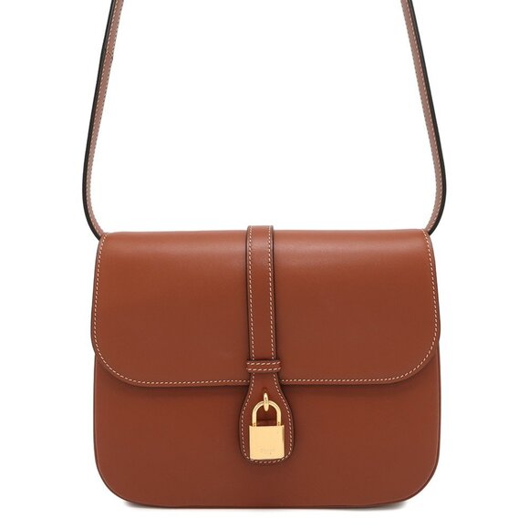 CELINE Brown Leather Shoulder Bag - Picture 1 of 12